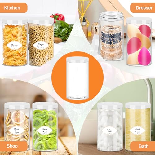 32 OZ Plastic Jars with Lids (32OZ 16Pcs White)