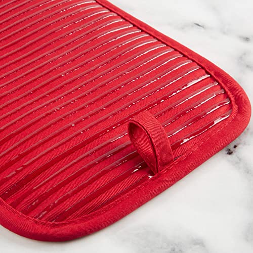 Quilted Cotton Terry Cloth Oven Mitt (Passion Red)