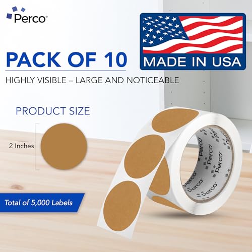 Kraft Brown Perforated Round Circle Dot Sticker 2 (Kraft Brown / 2 Inch)