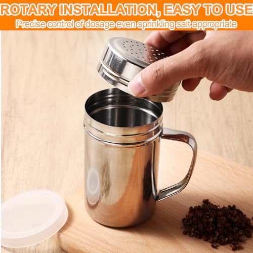 4 Pcs Stainless Steel Salt and Pepper Shakers (14oz)