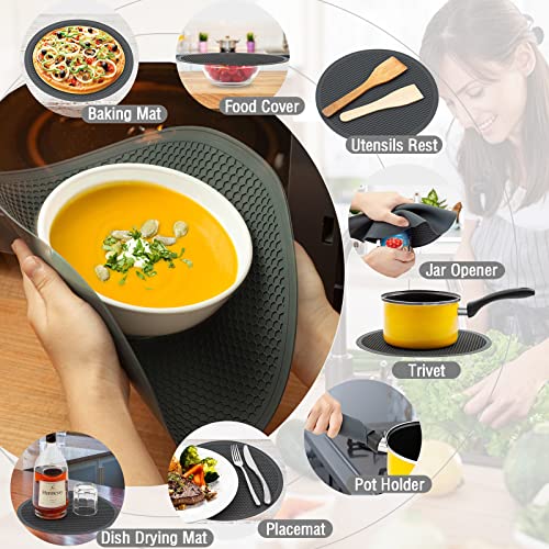 4 in 1 WENWELL Vented Collapsible Microwave Splatter Cover & Mat (2x10"cover & 2x10"mat)