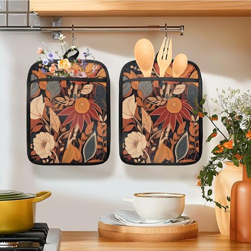 Boho Vintage Floral Pot Holders for Kitchen (Haodh-12)