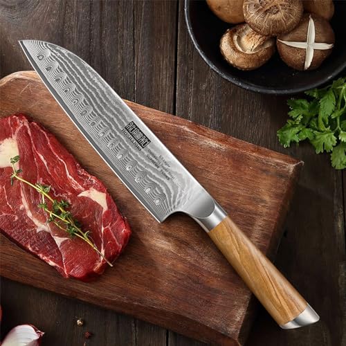 Damascus Santoku Knife 7" (7.1 Inch Santoku Knife)