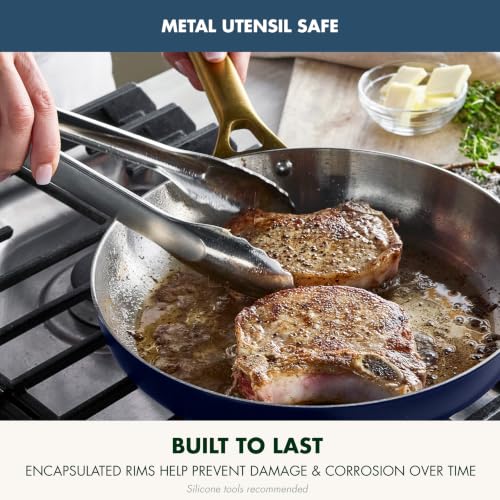 Stainless Steel Tri (10" & 12" Frying Pan Skillet Set / Twilight Blue)