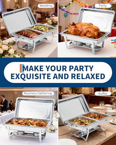 Chafing Dishes for Buffet 4 Pack (Silver / 4 Pack Combo)
