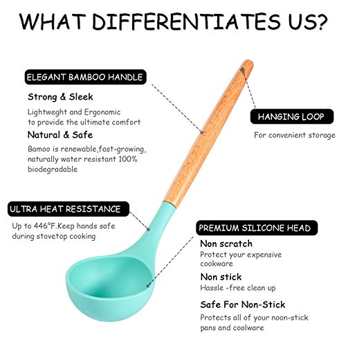 Silicone Cooking Kitchen Utensils Set (Green)