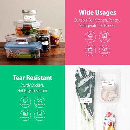 1000 Removable Food Labels (1000-blank / 1” x 2”)