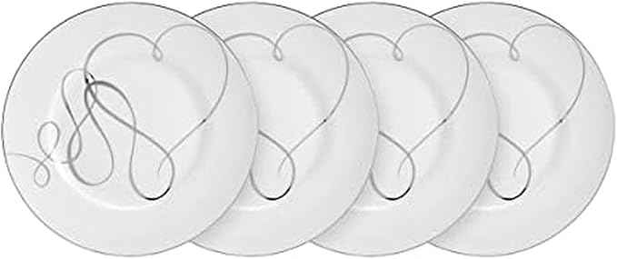 Mikasa Love Story Platinum Banded Salad Plates, Set of 4, 8.5-Inch