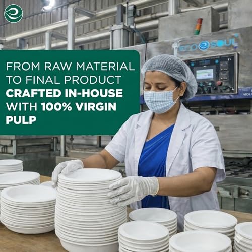 6 Inch Disposable Bagasse Paper Plates (6" [White])
