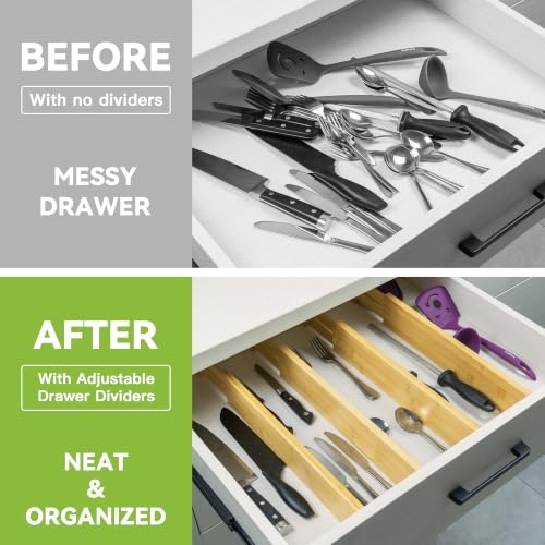 Kitchen Drawer Divider (Natural / 3.2"H, Large)