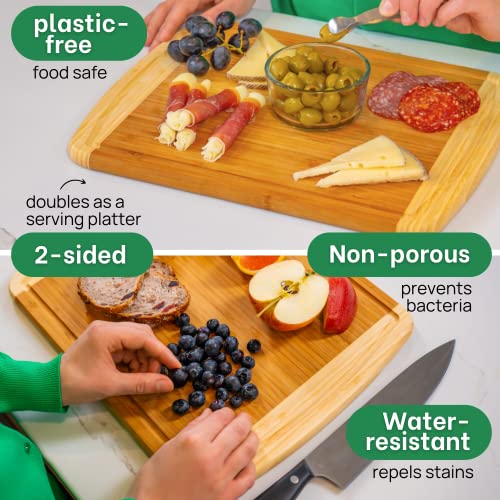 15 Inch Medium Cutting Board with Lifetime Replacements (Two-Tone / 15"L x 11"W)
