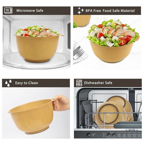 4.5 Quart Large Plastic Mixing Bowls Set (Deep yellow)