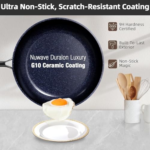 Lux 13pc Forged Lightweight Nonstick Ceramic Cookware Set (Blueberry)