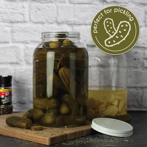 1 Gallon Glass Jar with Lid (White Lid / 1 Gallon)