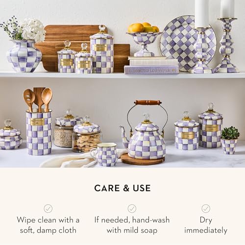 Enamel Compote (Small / Violet Check)