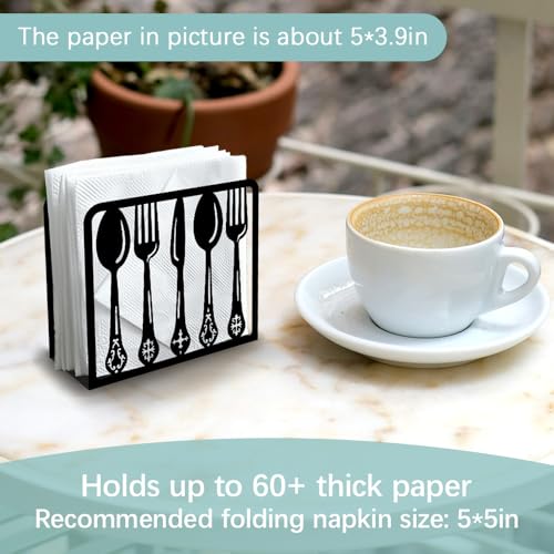 Tableware Decorative Black Metal Napkin Holder for Table