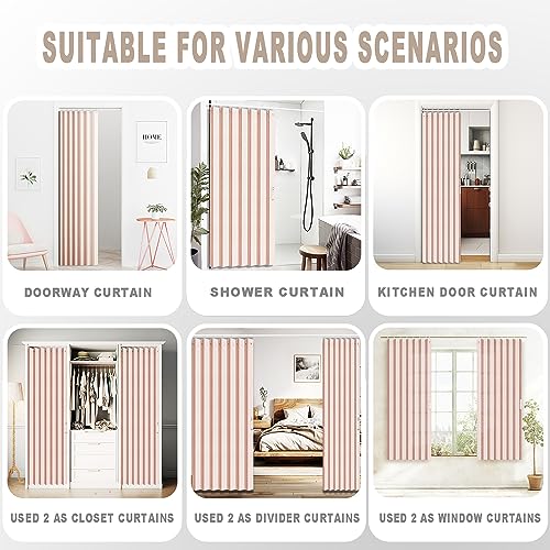 Accordion Style Doors Curtain (Pink / 52"W x 78"L (Pack of 1))