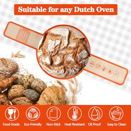 2 Pack Thickened Silicone Bread Sling (Orang-20.9"L x 8.7"W)