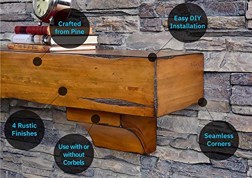 Breckenridge 72” Fireplace Mantel Shelf with Corbels (Chestnut Rustic / 72 Inch)