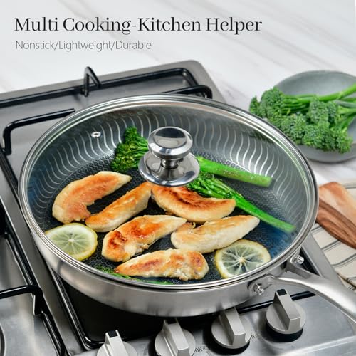 11 In Glass Lid for Frying Pan (11 in / Silvery / Round)