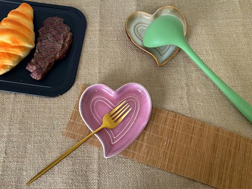 Ceramic Spoon Rest for Stove Top (Pink)