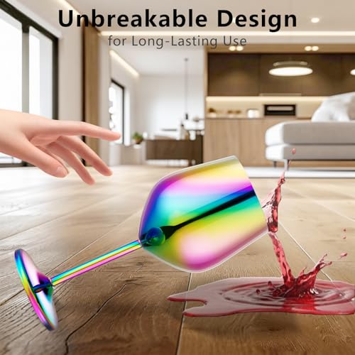 Unbreakable Stainless Steel Wine Glasses Set of 2 (2 Count)