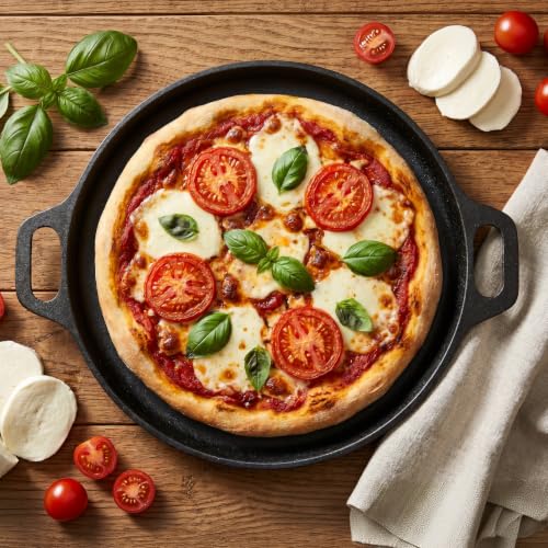 Cast Iron Pizza Pan with Dual Handles (16")