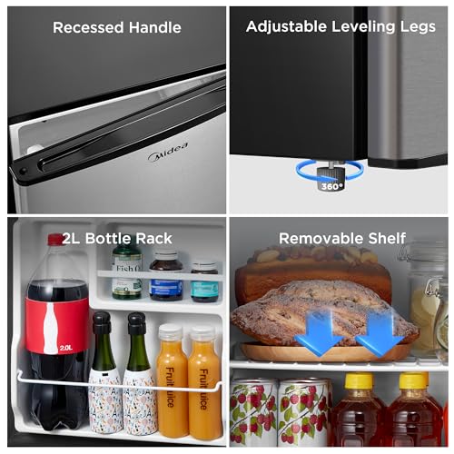 1.7 Cu.ft Mini Fridge (Steel Gray / 1.7 Cubic Feet)