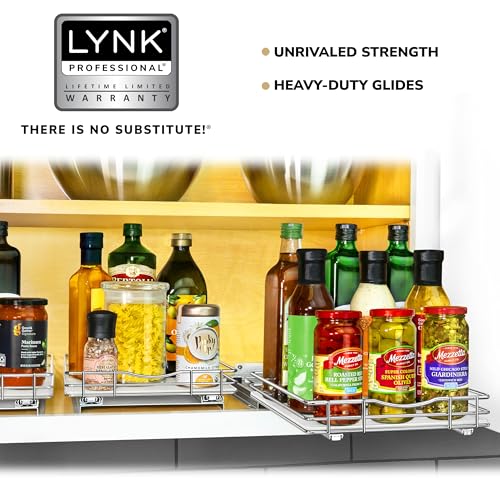 Pull Out Spice Organization for Cabinets (Chrome / 10-1/4" - 1 Tier)