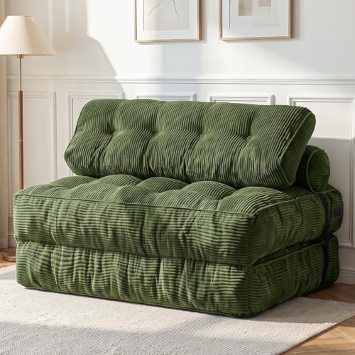 Folding Sofa Bed (Dark Green / Full)