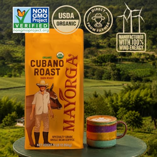 Dark Roast Coffee 5lb bag Cubano Roast 100% Arabica Café Whole Coffee Beans (80 Ounce (Pack of 1))