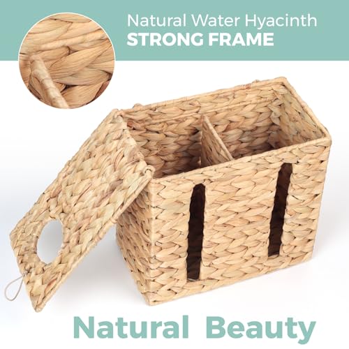 Trash Bag Holder with Scalloped Lid 13 (Natural)