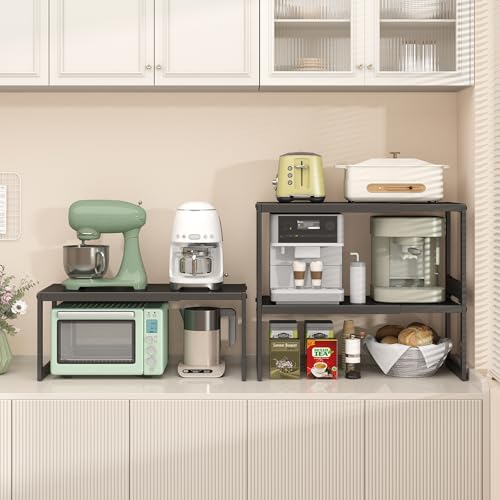 Expandable Kitchen Countertop Organizer (Black-1 Pack / 8.7''D*13-22.6''W*8''H)