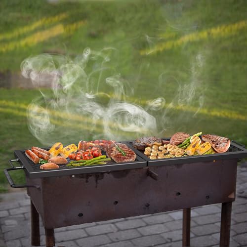 Foldable Rectangular Heavy‑Duty Steel Fire Pit Cooking Grate (40 inch)