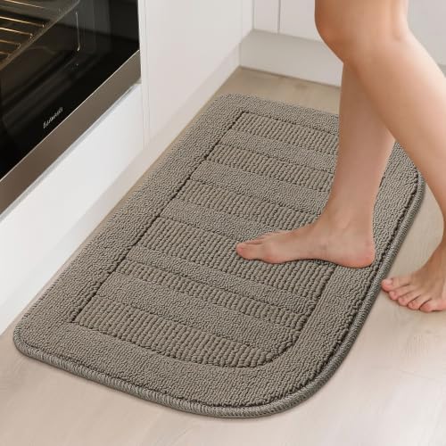 30x18 Inch Kitchen Rugs Non Slip Washable Kitchen Sink Rug (1'6" x 2'6" (Semicircular) / Taupe)