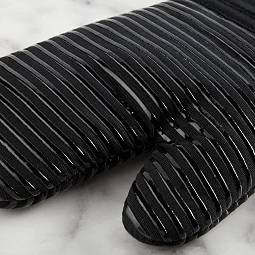 Quilted Cotton Terry Cloth Oven Mitt (Matte Black)