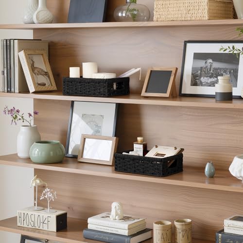 Wicker Baskets for Organizing (Black (Paper Rope) / 2x 11¼"L x 7½"W x 3½"H)
