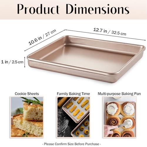 12.7 Inch Nonstick Baking Sheets & Cookie Trays for Oven (Gold - 12.7 inch)
