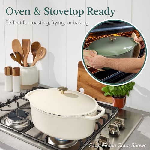 Oval 7.5 Quart Enamel Cast (Vanilla Buttercream / 7.5qt Oval)