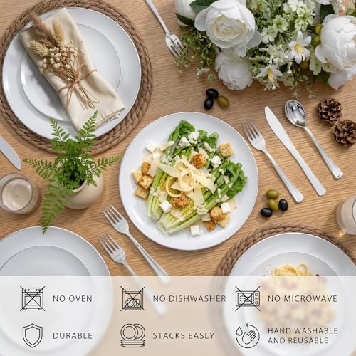 100PCS Silver Plastic Plates (Silver / 100)