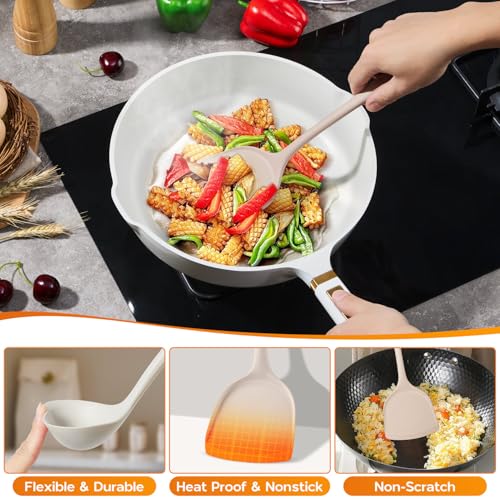 Kitchen Utensils Set (2 Mixed Color (Khaki/ White))