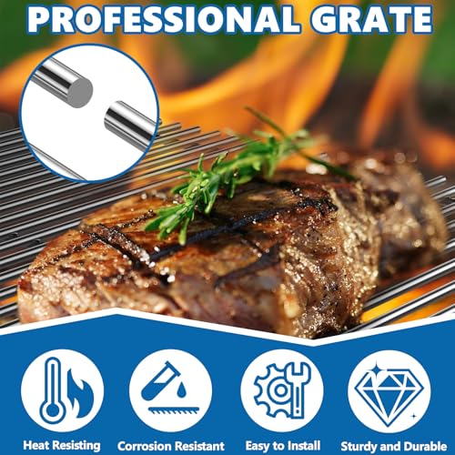 Stainless Steel Grill Grates for Weber Genesis II 600 Series Grill Parts (18.75" x 39.75")
