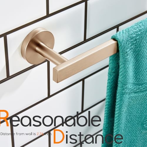 24 Inch Bathroom Towel Rack Bath Towel Bars Kitchen Towel Holder Towel Rails Wall Mounted SUS304 Champagne Bronze Stainless Steel AN4001CPG (Champagne Bronze / 24-Inch)