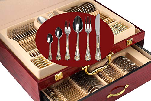 Venezia Collection Gold Flatware Serving Set for 12 (Miami)