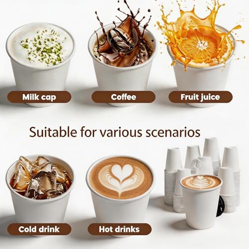 Disposable Paper Coffee Cups 8 oz 1000 Count Bulk (White - 8 oz)