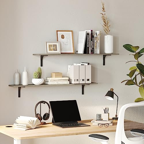 Long Wall Shelves (Grey Wash / 47.3 Inch)