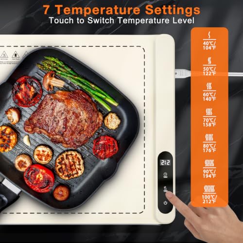 Warming Mat for Food 24"x15" (X Large Size: 24"x15" / Beige)