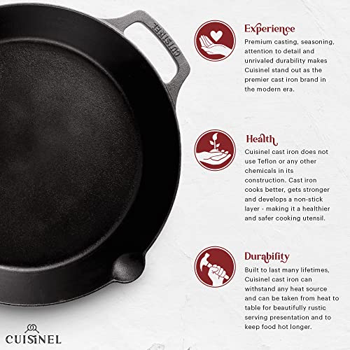 Cast Iron Skillet with Glass Lid (Dual Handle Skillet + Glass Lid / 12")