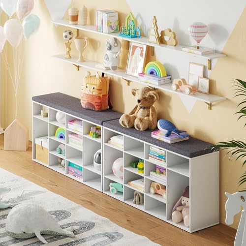 Long Wall Shelves (White and Gold / 47.3 Inch)