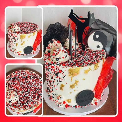 Red White and Black Sprinkles for Cake Decorating and Baking Cupcakes (4 Ounce)